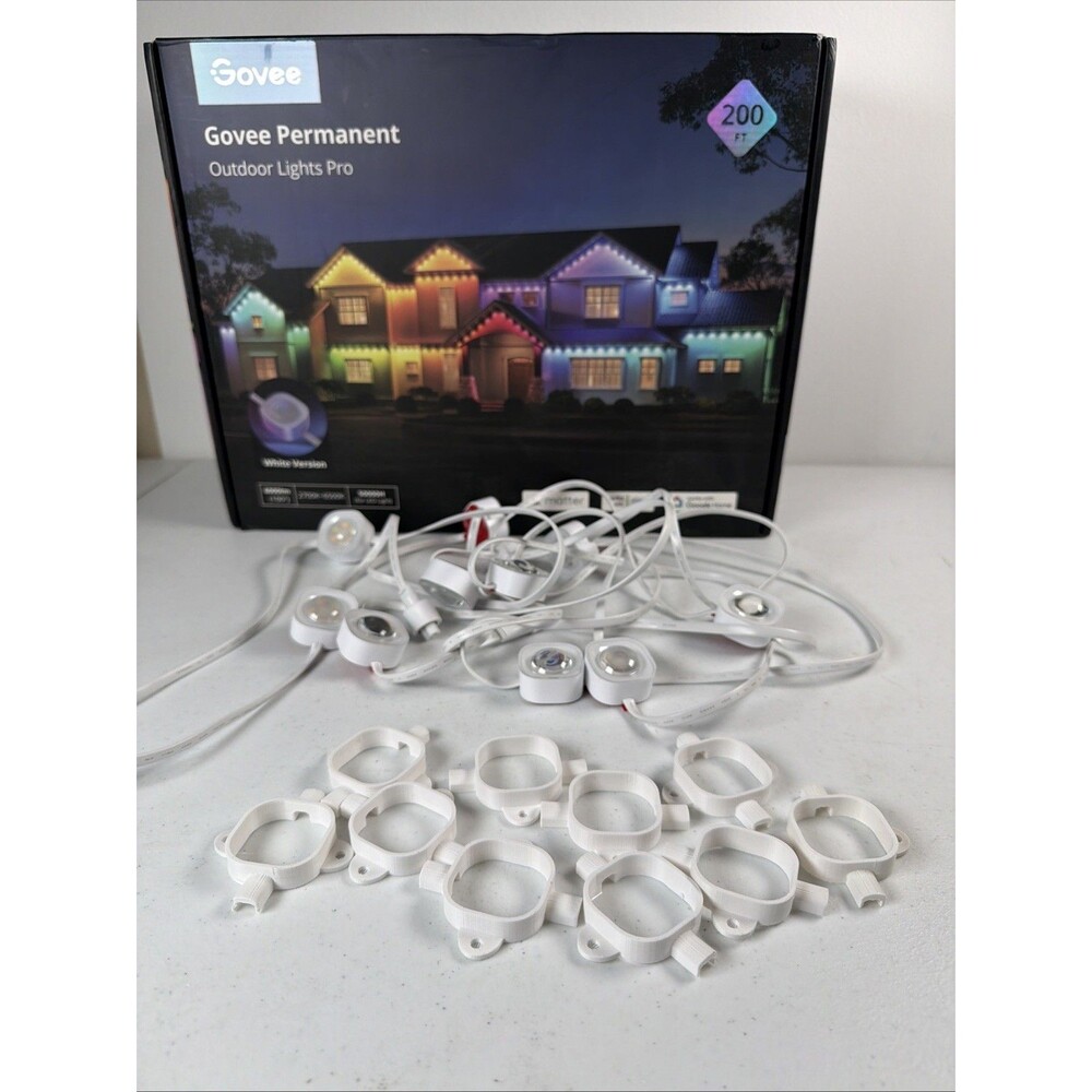 Govee Permanent Outdoor Lights Pro Replacement Strand +  10 3D Mounts NEW